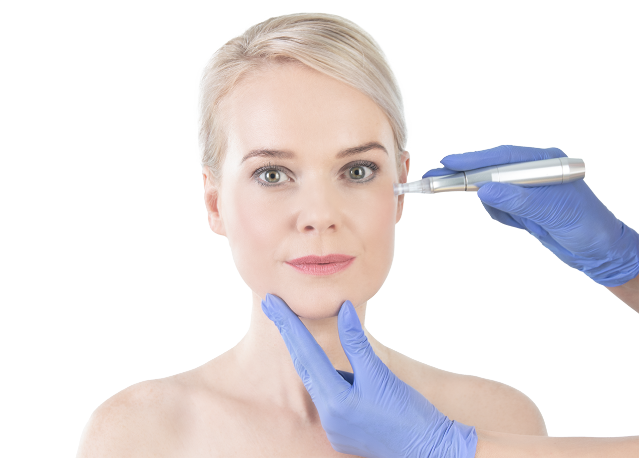 Dermatude Meta Therapy treatment on model with device FX-100 and module
