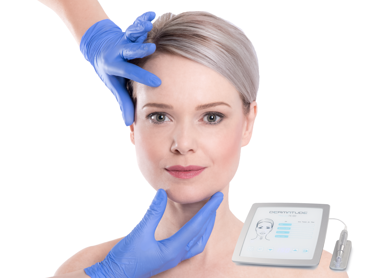 Dermatude Meta Therapy model with device Meta Ject FX100